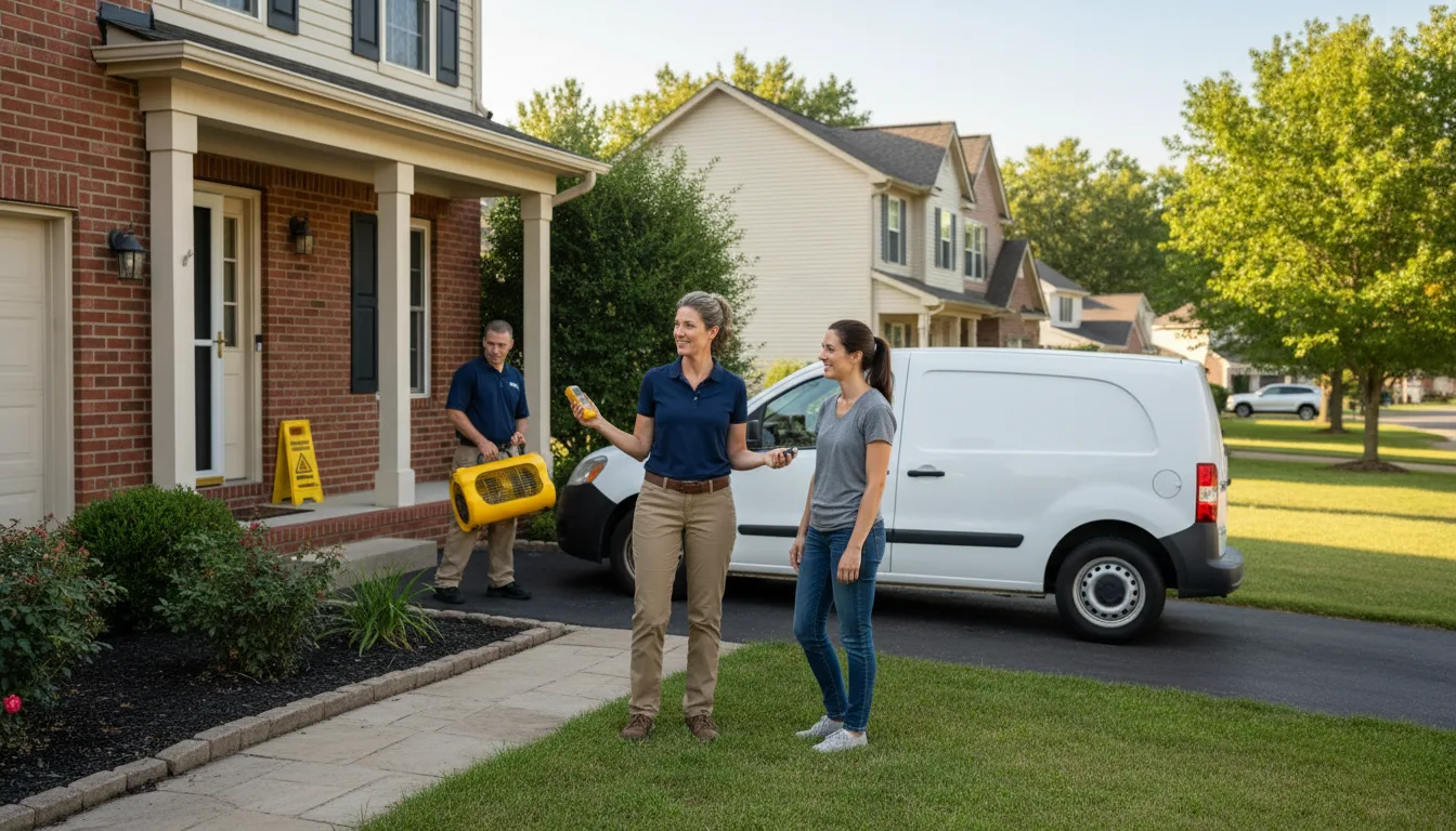 Residential water damage restoration in Broughton, IL